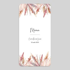Menu De Mariage^Planet cards Amour bohème
