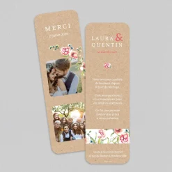 Carte Remerciement Mariage Champêtre | Carte Remerciement Mariage Marque-page^Planet cards Amour En Fleur
