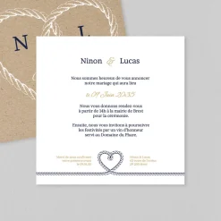 Faire-part Mariage Original^Planet cards Amour et Cordage