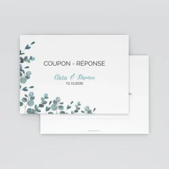 Coupon-réponse Mariage^Planet cards Amour Eucalyptus