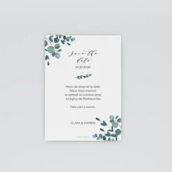 Save The Date^Planet cards Amour Eucalyptus