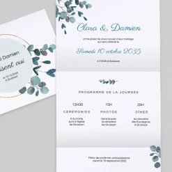 Faire-part Mariage Champêtre | Gamme Complète^Planet cards Amour Eucalyptus