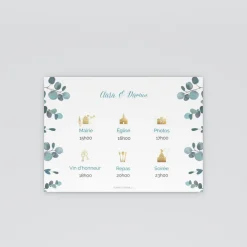 Programme De Mariage^Planet cards Amour Eucalyptus
