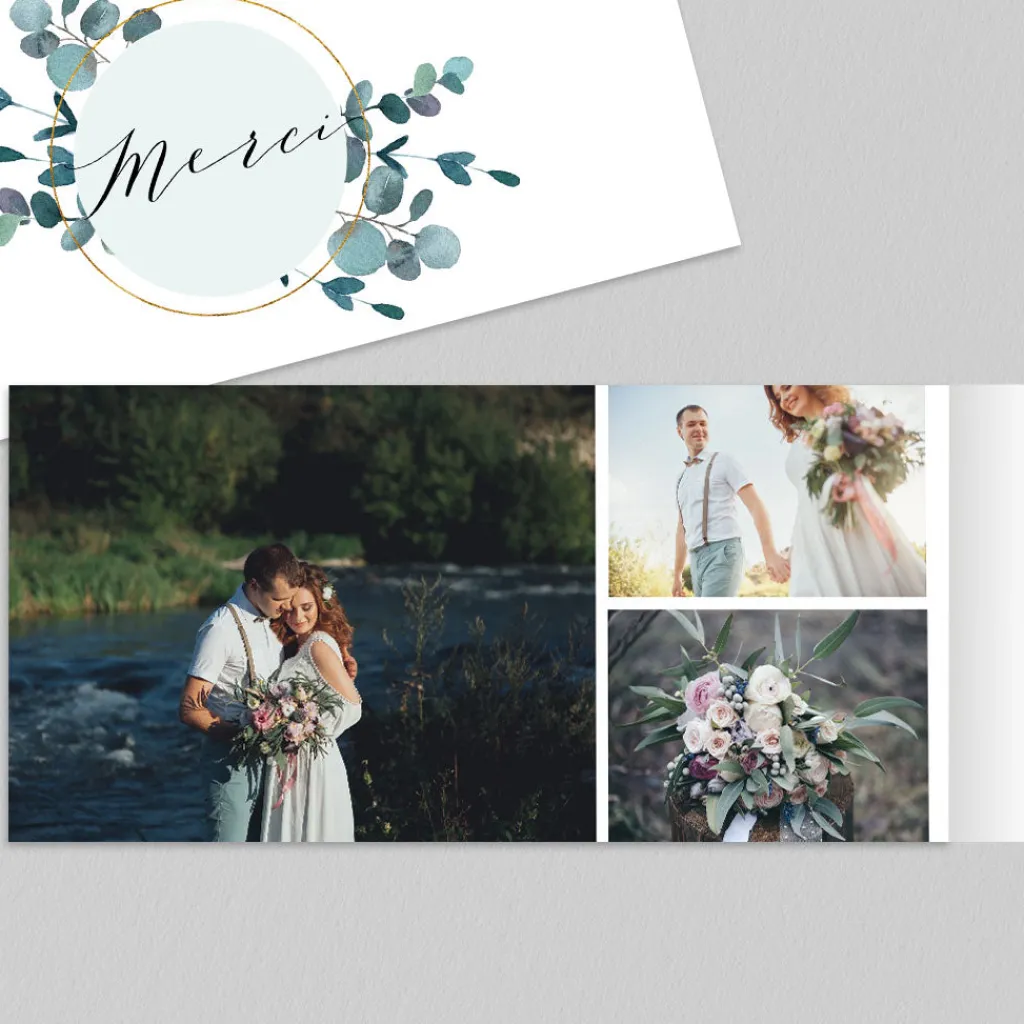 Carte Remerciement Mariage Champêtre^Planet cards Amour Eucalyptus