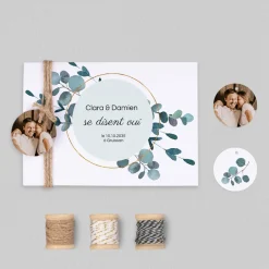 Faire-part Mariage Champêtre | Gamme Complète^Planet cards Amour Eucalyptus