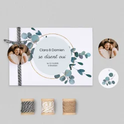 Faire-part Mariage Champêtre | Gamme Complète^Planet cards Amour Eucalyptus