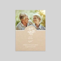 Carte Invitation Noces D'argent | Carte Invitation Noces D'argent^Planet cards Amour Kraft et Argent