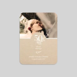 Carte Invitation Noces D'or | Carte Invitation Noces D'or^Planet cards Amour Kraft et Or