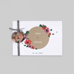 Faire-part Mariage Champêtre^Planet cards Anémones et Eucalyptus
