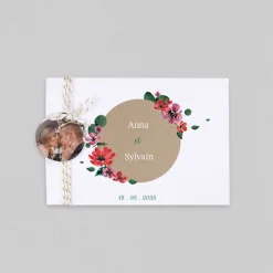 Faire-part Mariage Champêtre^Planet cards Anémones et Eucalyptus