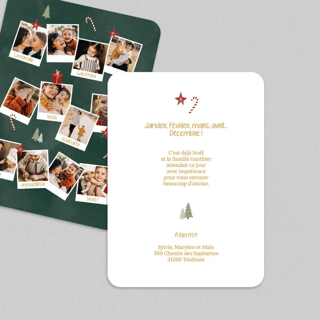Carte De Noël Photo | Carte De Vœux Photo^Planet cards Année en Polas