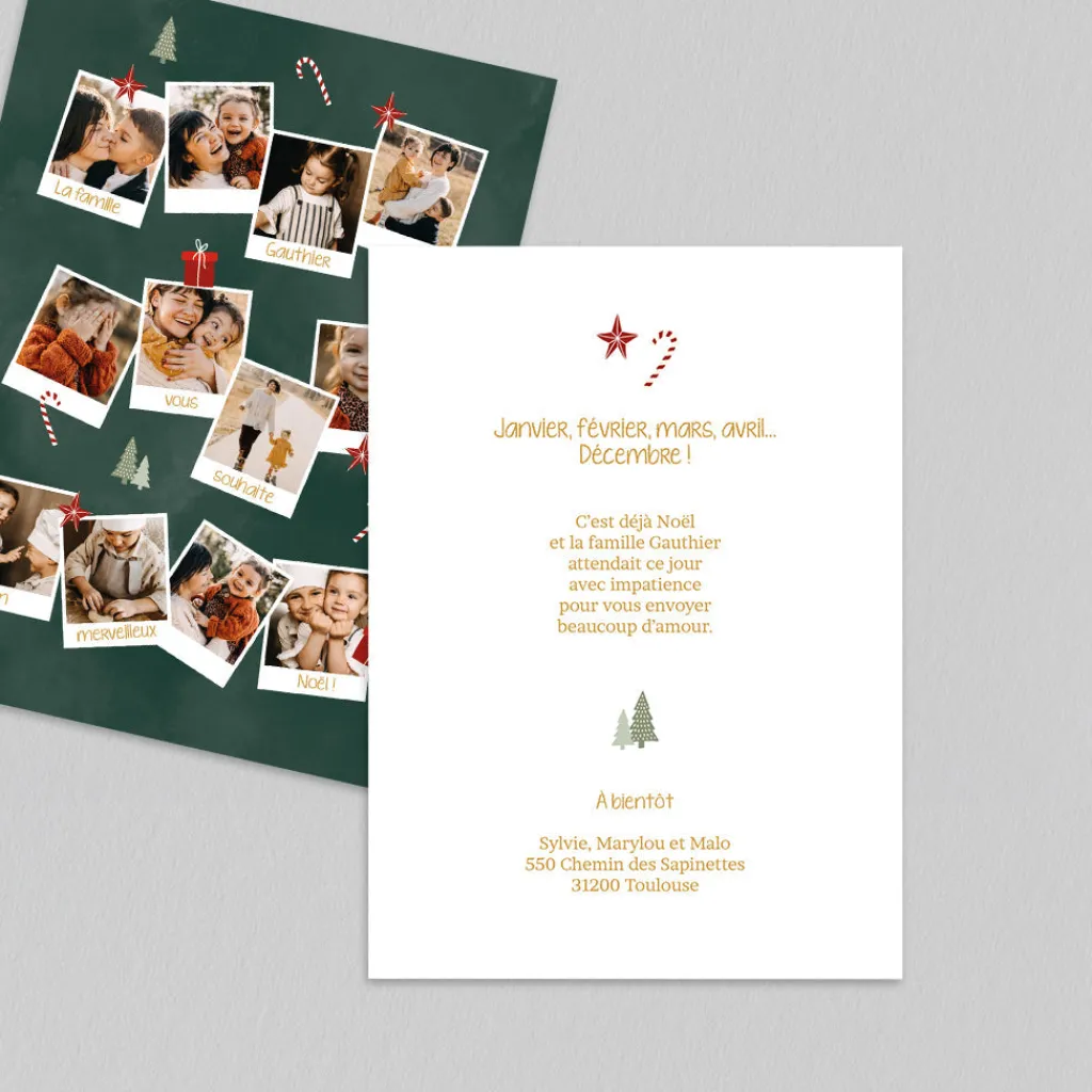 Carte De Noël Photo | Carte De Vœux Photo^Planet cards Année en Polas