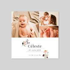Faire-part Naissance Fille^Planet cards Annonce fleurie
