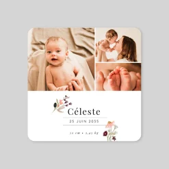 Faire-part Naissance Fille^Planet cards Annonce fleurie