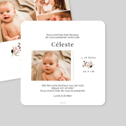 Faire-part Naissance Fille^Planet cards Annonce fleurie