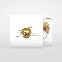 Carte Invitation Noces D'or | Carte Invitation Noces D'or^Planet cards 50 ans Pomme d'or