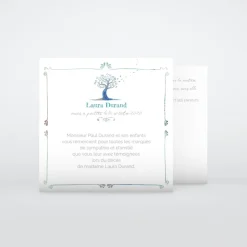 Carte Remerciement Décès^Planet cards Arbre et envolée de feuilles