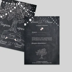 Coupon-réponse Mariage^Planet cards Arbre lumineux