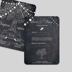 Coupon-réponse Mariage^Planet cards Arbre lumineux