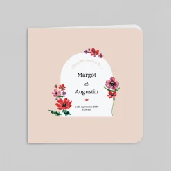 Faire-part Mariage Champêtre^Planet cards Arche et Anémones Aquarelles