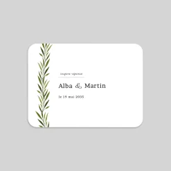 Coupon-réponse Mariage^Planet cards Arche et Feuillage