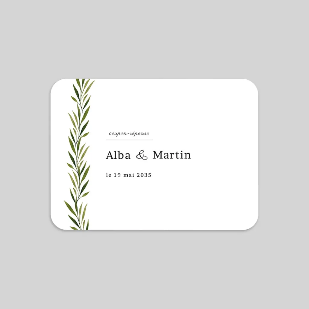 Coupon-réponse Mariage^Planet cards Arche et Feuillage
