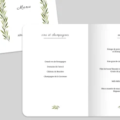 Menu De Mariage^Planet cards Arche et Feuillage
