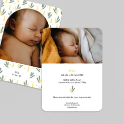 Faire-part Naissance Fille^Planet cards Arche et Mimosa