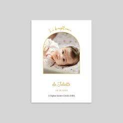 Faire-part Baptême Champêtre^Planet cards Arche et Petite Eglise