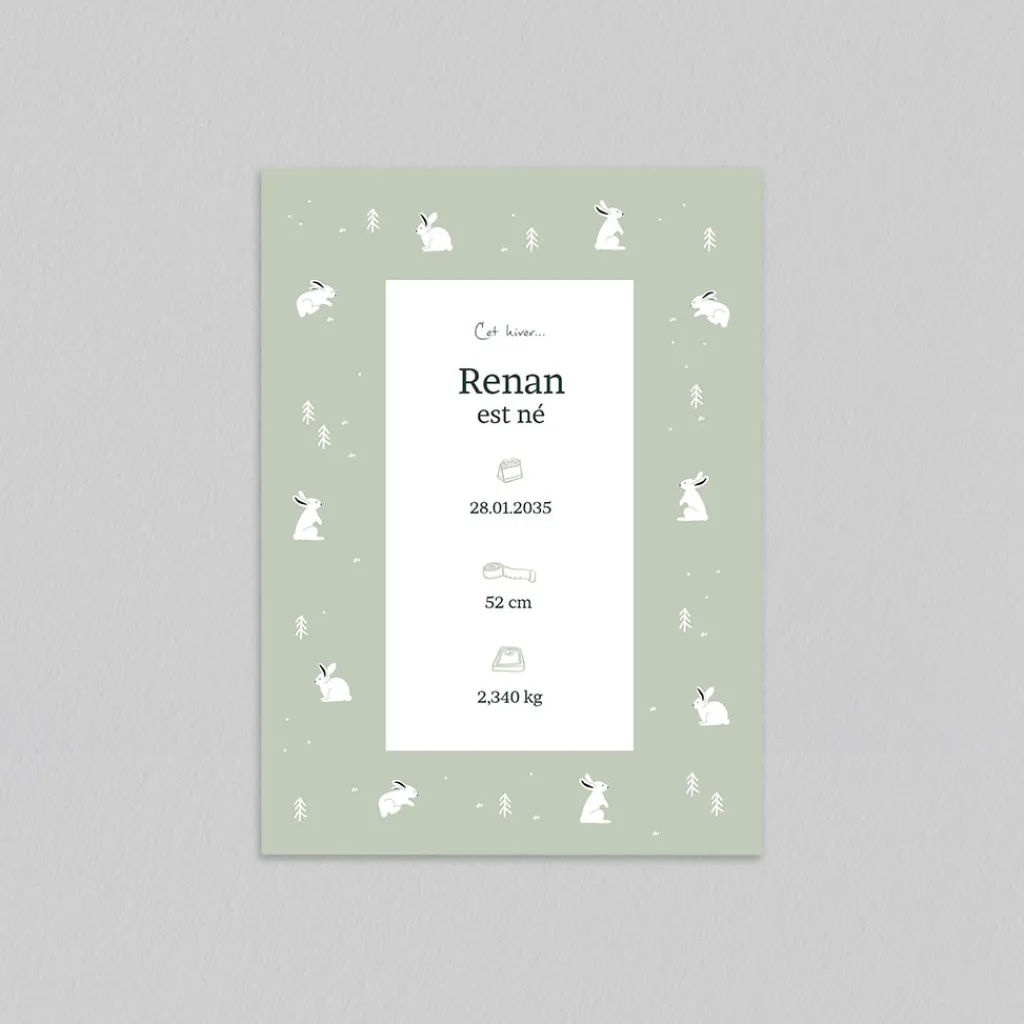 Faire-part Naissance Animaux | Faire-part Naissance Garçon^Planet cards Arctique Lapin