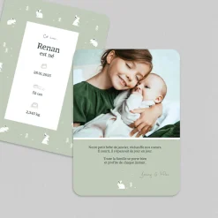 Faire-part Naissance Animaux | Faire-part Naissance Garçon^Planet cards Arctique Lapin