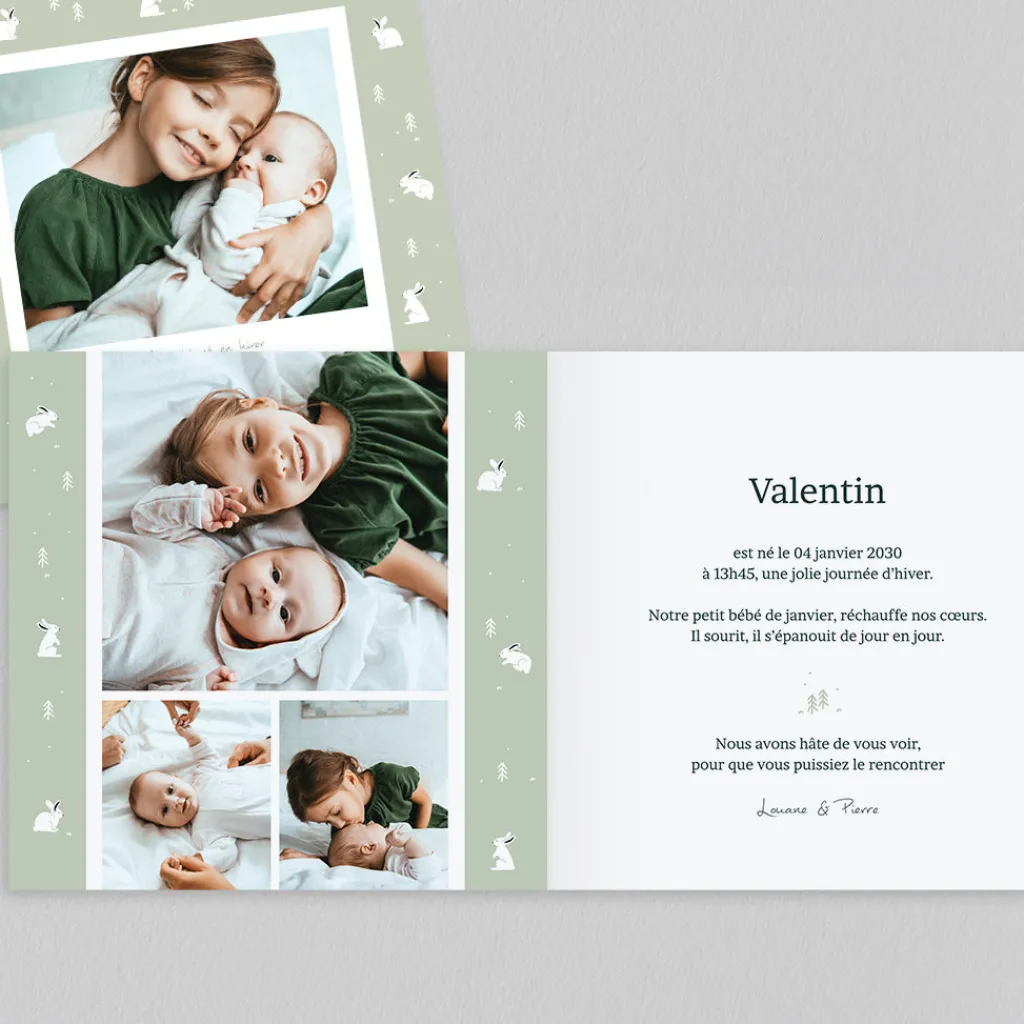 Faire-part Naissance Animaux | Faire-part Naissance Garçon^Planet cards Arctique Lapin