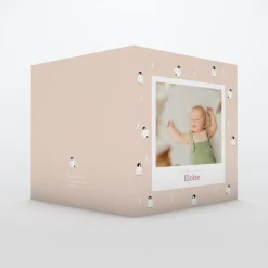 Faire-part Naissance Animaux^Planet cards Arctique Pingouin et photo vintage