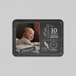 Faire-part Naissance Original | Faire-part Naissance Magnet^Planet cards Ardoise, symboles et poids
