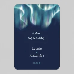 Faire-part Mariage Original^Planet cards Aurore Boréale