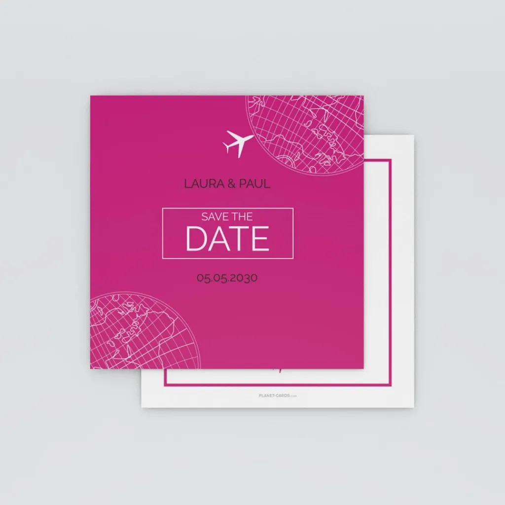 Save The Date^Planet cards Autour Du Monde