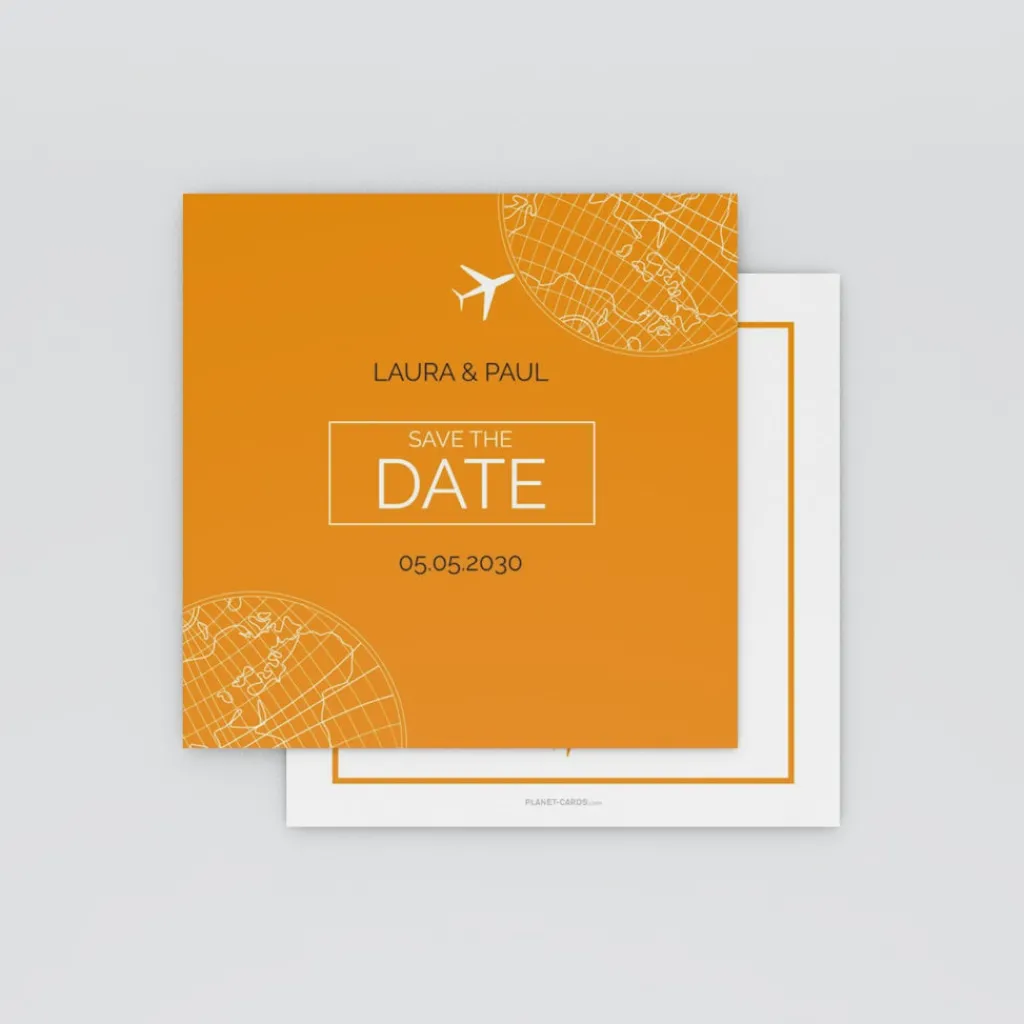 Save The Date^Planet cards Autour Du Monde