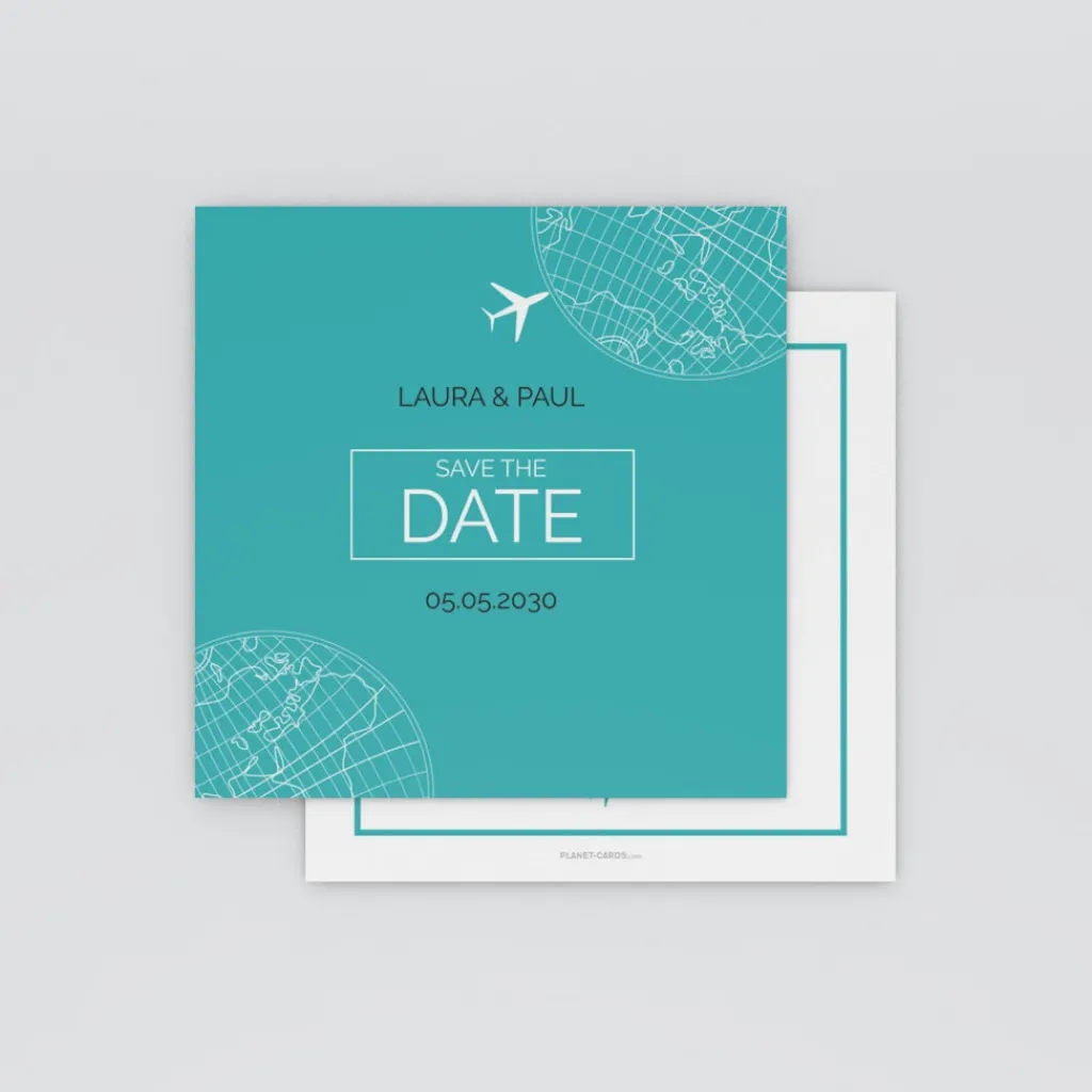 Save The Date^Planet cards Autour Du Monde