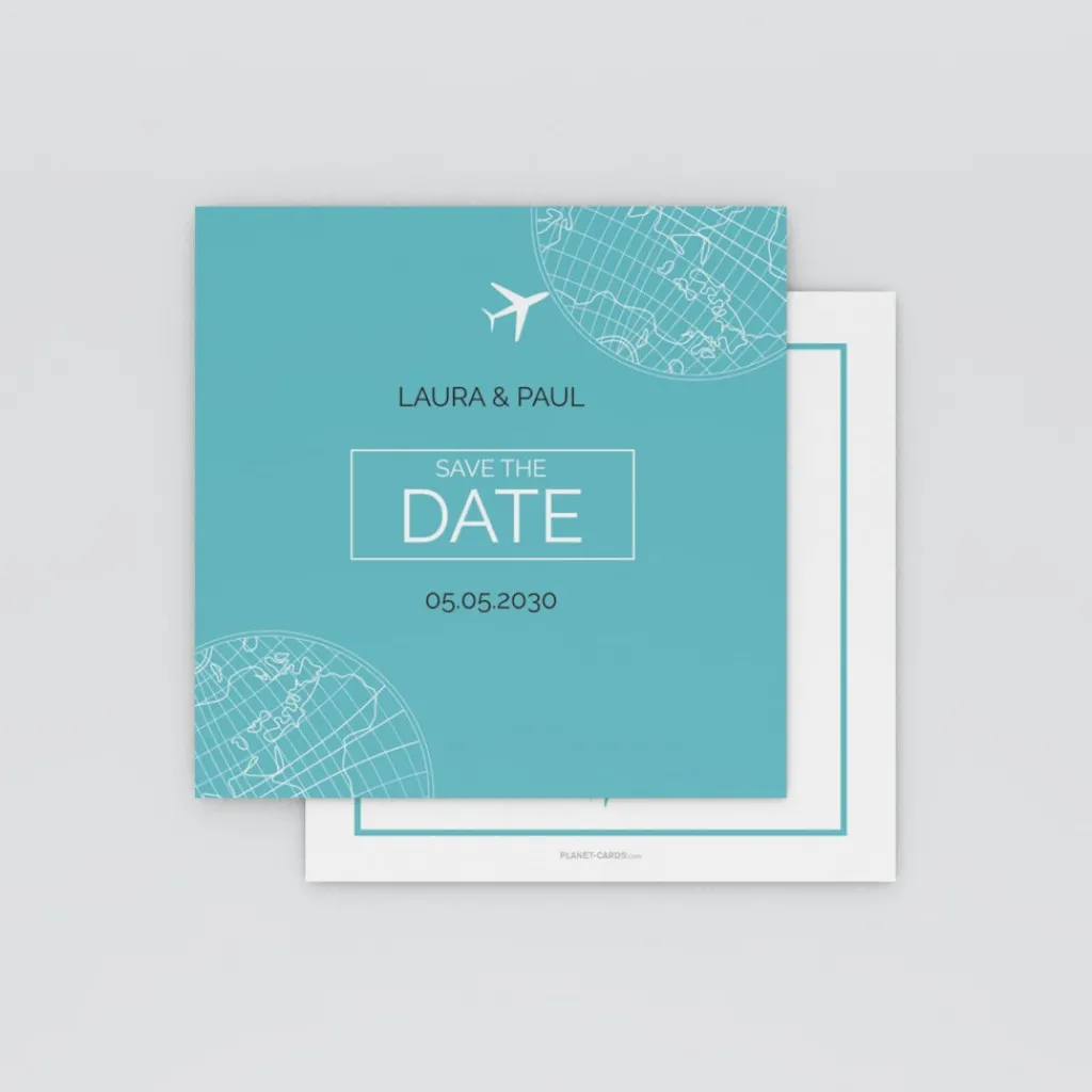 Save The Date^Planet cards Autour Du Monde