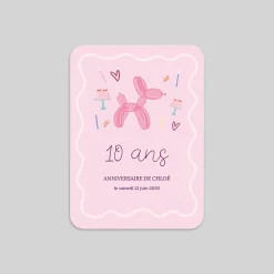 Carte Invitation Anniversaire Enfant Animaux | Carte Invitation Anniversaire Enfant Fille^Planet cards Ballon chien