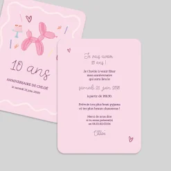 Carte Invitation Anniversaire Enfant Animaux | Carte Invitation Anniversaire Enfant Fille^Planet cards Ballon chien