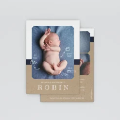 Faire-part Naissance Garçon^Planet cards Bandes et Kraft