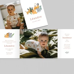 Faire-part Naissance Animaux | Créations En Collaboration^Planet cards Bébé de la Savane