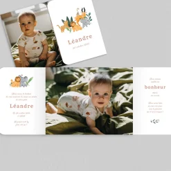 Faire-part Naissance Animaux | Créations En Collaboration^Planet cards Bébé de la Savane
