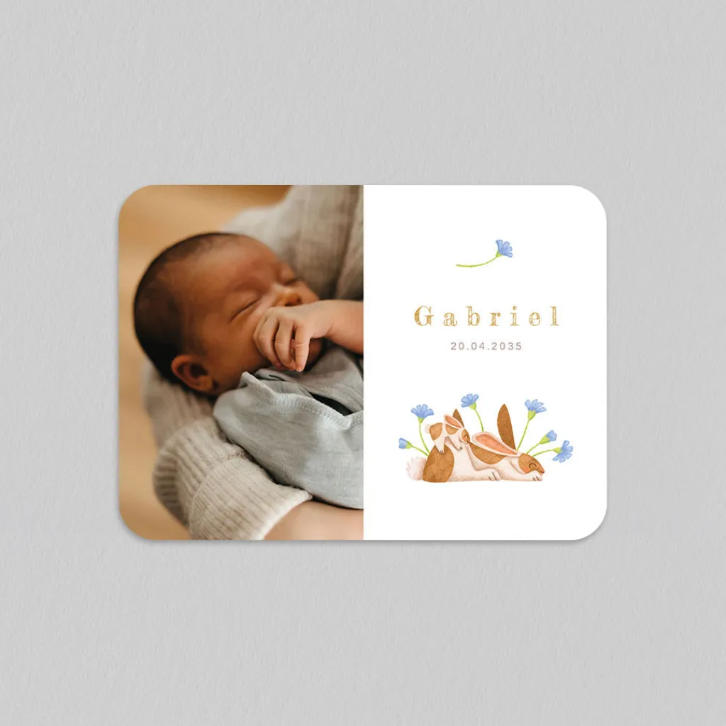 Faire-part Naissance Animaux | Créations En Collaboration^Planet cards Bébé et Maman Lapin