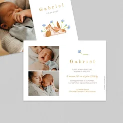 Faire-part Naissance Animaux | Créations En Collaboration^Planet cards Bébé et Maman Lapin