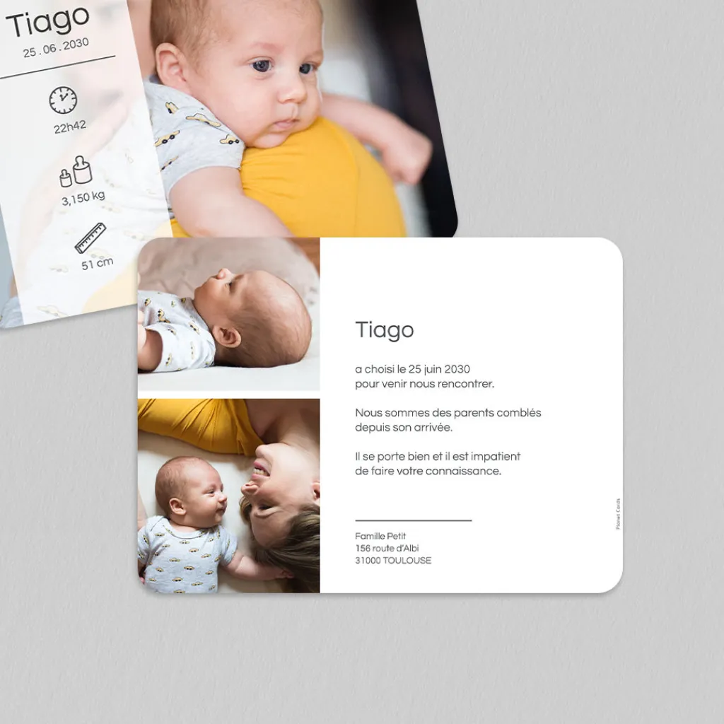 Faire-part Naissance Garçon^Planet cards Bébé et Pictos