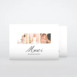 Carte Remerciement Naissance Classique^Planet cards Belle Calligraphie