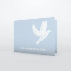 Faire-part Communion^Planet cards Belle colombe blanche