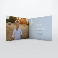 Faire-part Communion^Planet cards Belle colombe blanche